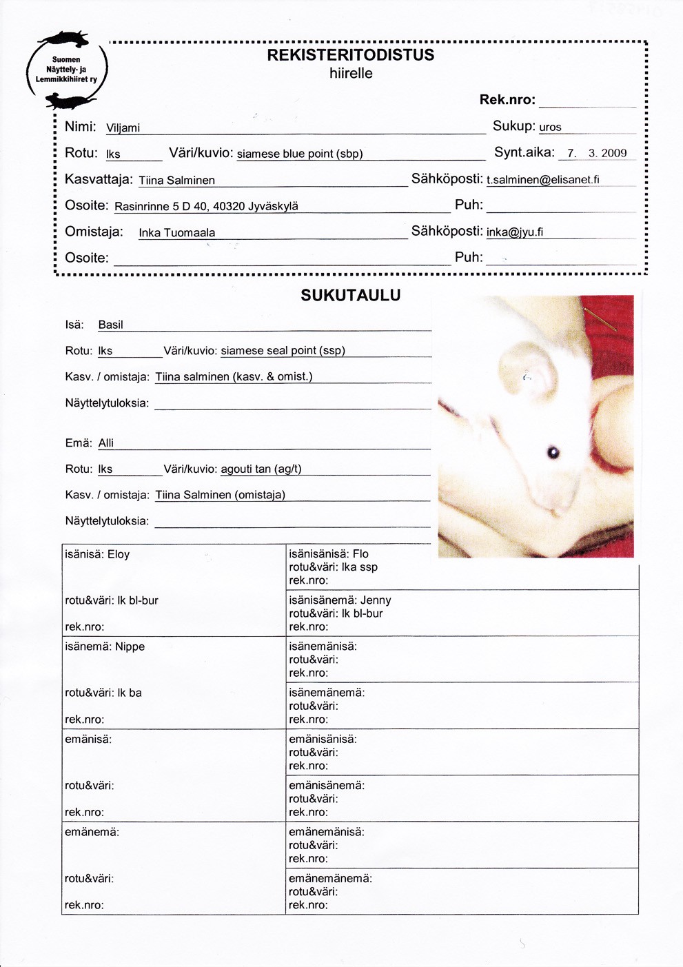 Viljami's passport